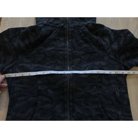 Lululemon Scuba Hoodie Light Cotton Fleece Sequoia Camo Print Deep Coal Black 10 - Picture 5 of 8